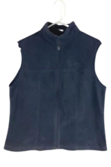 North End Women's Blue Fleece Vest Size L with Pockets - Good Condition