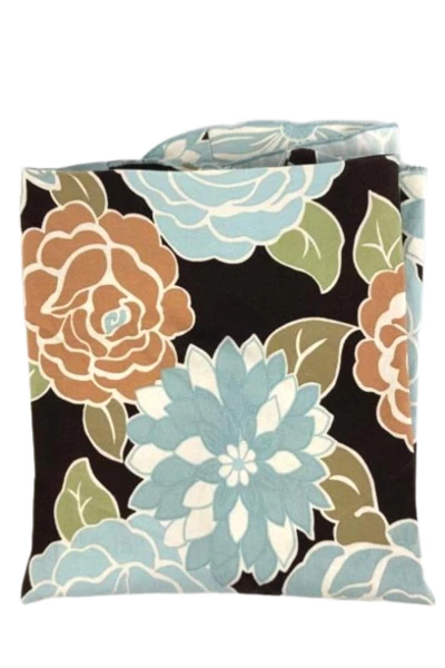 Outfit Petite Size 6 A-Line Skirt Black Blue Floral Stretch Back Zip