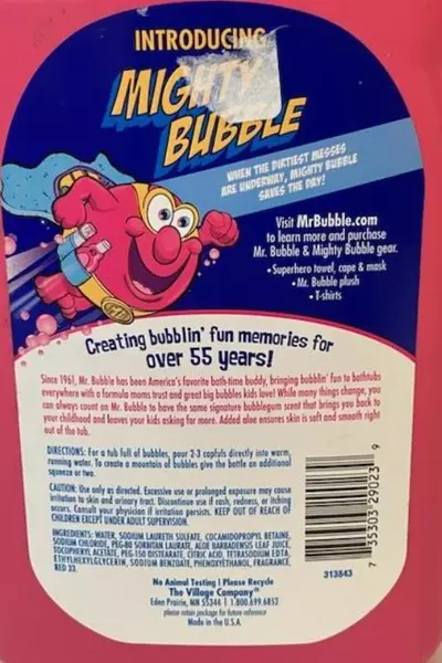 Mr. Bubble Original Bubble Bath 36 Oz Hypoallergenic Tear-Free Sealed Bottle