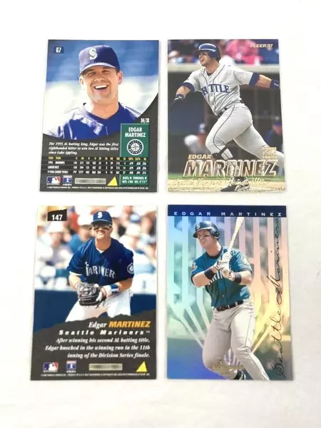 Lot of 8 Edgar Martinez Baseball Cards - Pinnacle, Donruss, Score, Fleer