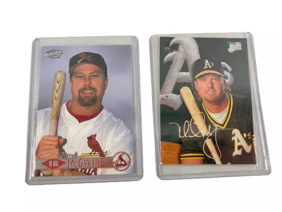 Lot of 3 Mark McGwire Baseball Cards - Pacific, Fleer, Leaf - Good Condition