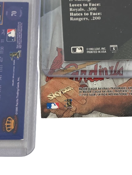 Lot of 3 Mark McGwire Baseball Cards - Pacific, Fleer, Leaf - Good Condition