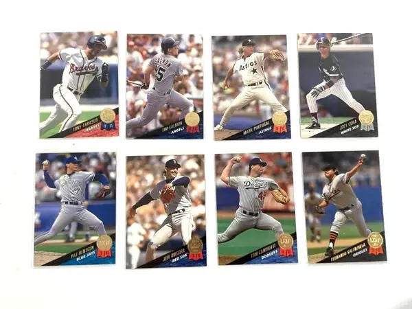 Lot of 15 Vintage 1993 Leaf Baseball Cards with Gold Seal - Good Condition