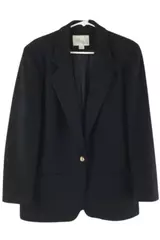 Vintage Royal Studio Women's Black Wool Blazer Jacket Size 10 Classic Style