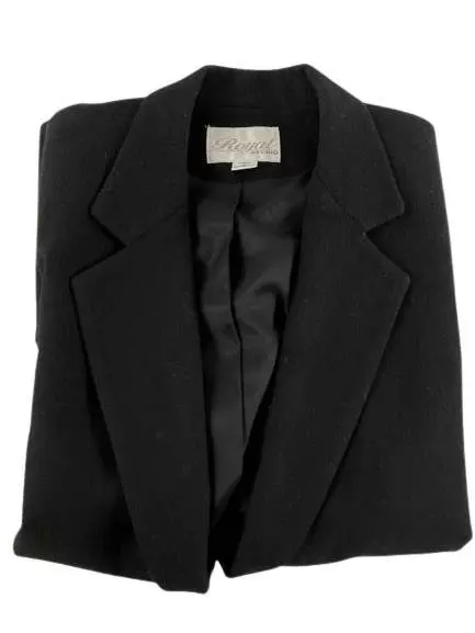 Vintage Royal Studio Women's Black Wool Blazer Jacket Size 10 Classic Style