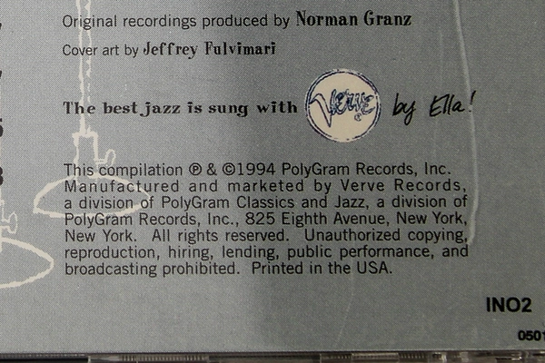 Ella Fitzgerald The Best of the Song Books: The Ballads CD 1994 Verve