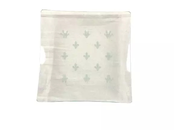 Clear Glass Square Serving Plate Tray 5.75" Embossed Fleur de Lis Design