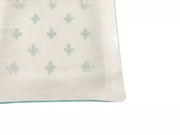 Clear Glass Square Serving Plate Tray 5.75" Embossed Fleur de Lis Design