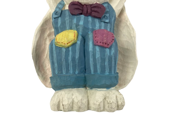 Vintage Carved Resin Easter Bunny Figurine 8" Rabbit Holiday Decor