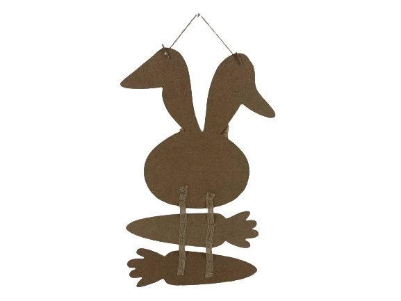 Happy Easter Wall Decor Sign - Glitter Bunny Rabbit & Carrots 16" Tall