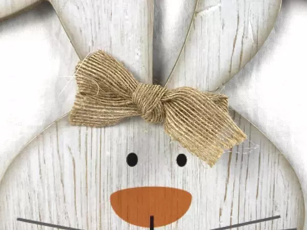 Happy Easter Wall Decor Sign - Glitter Bunny Rabbit & Carrots 16" Tall