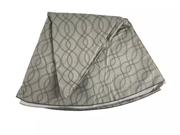 Cuisinart Mosaic Gray Round Tablecloth 68" PEVA Flannel Back - Stains