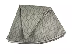 Cuisinart Mosaic Gray Round Tablecloth 68" PEVA Flannel Back - Stains