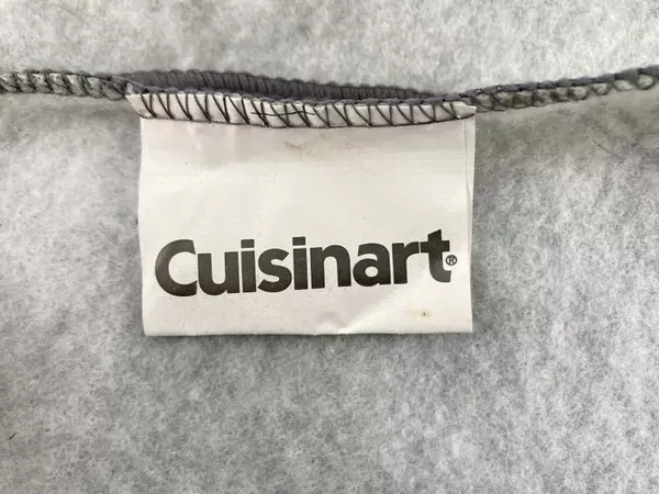 Cuisinart Mosaic Gray Round Tablecloth 68" PEVA Flannel Back - Stains