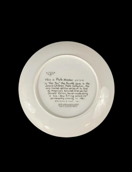 Viletta China Zolan's Children "For You" Collector Plate with COA 8.5"