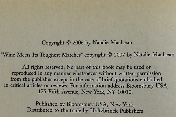Red, White and Drunk All Over by Natalie MacLean - Paperback Book 2007