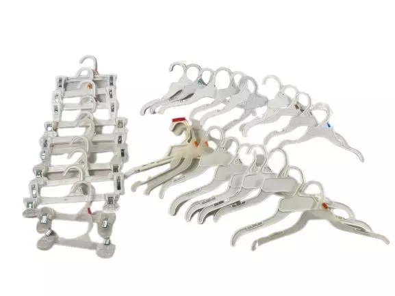 Lot of 30 Kids Plastic Shirt & Pants Hangers Good Pre-Owned Condition