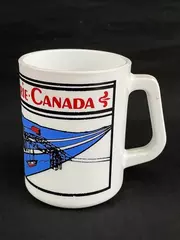 Sault Ste Marie Canada Coffee Mug 10 oz Embossed Ship & Bridge Collectible
