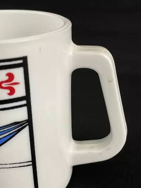 Sault Ste Marie Canada Coffee Mug 10 oz Embossed Ship & Bridge Collectible