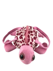 Fiesta Pink Turtle Purse Girls Bag with Metallic Accents & Zip Closure
