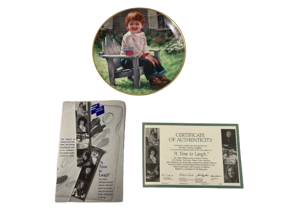 1990 Abbie Williams March of Dimes "A Time to Laugh" Plate with COA