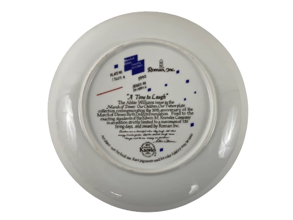 1990 Abbie Williams March of Dimes "A Time to Laugh" Plate with COA