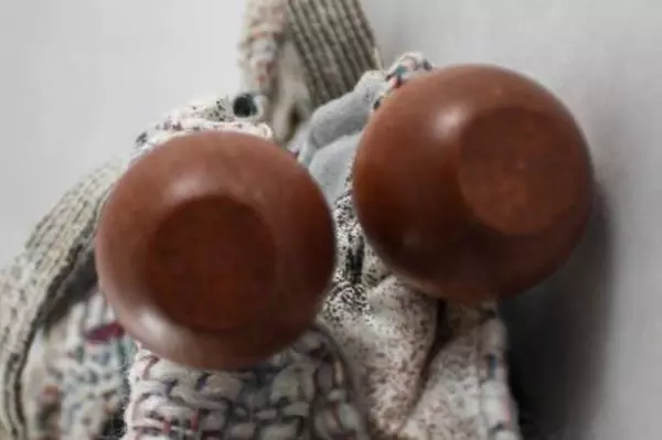 Multicolored Patchwork Handbag Woven Purse with Wooden Toggle - Pre-Owned