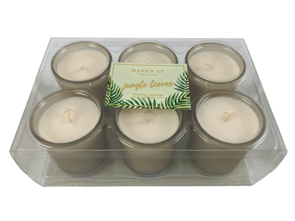 Haven St Candle Co Jungle Leaves Votive Candles Lot of 6 Tropical Scented