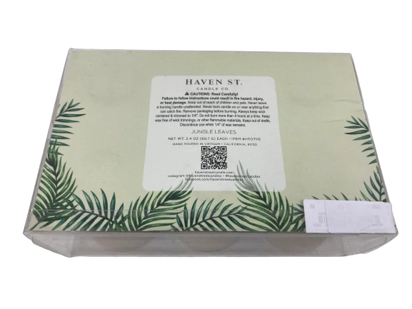 Haven St Candle Co Jungle Leaves Votive Candles Lot of 6 Tropical Scented