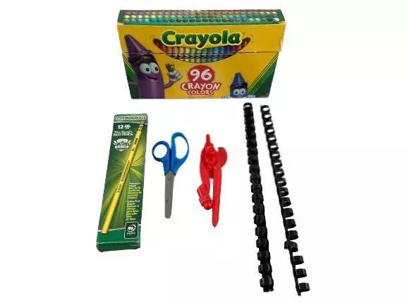 Lot of Children's School Art Supplies Crayola 96 Crayons Ticonderoga Pencils Set