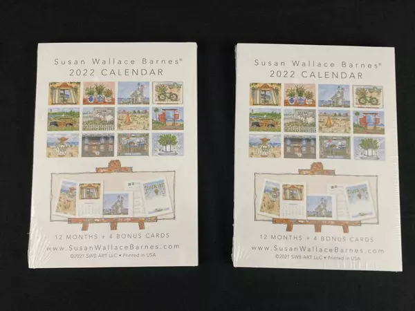 Lot of 2 Susan Wallace Barnes 2022 Nautical Calendars Sealed with Bonus Cards