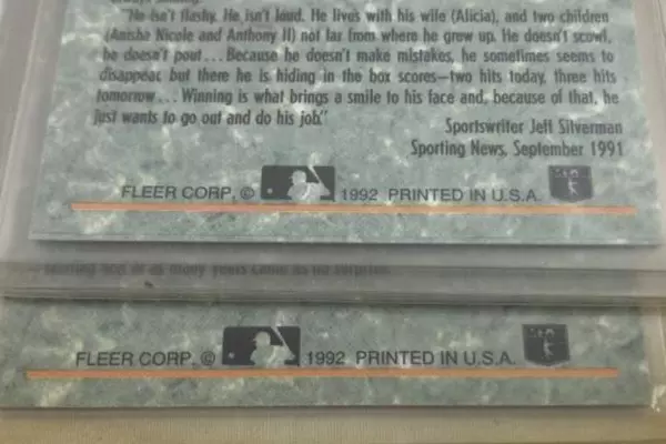 Lot of 2 Tony Gwynn 1992 Fleer Ultra Baseball Cards - Good Condition