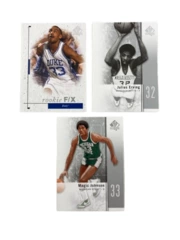 Lot of 3 NBA Hoops Cards: Dr J, Magic Johnson, Grant Hill - 1992-93