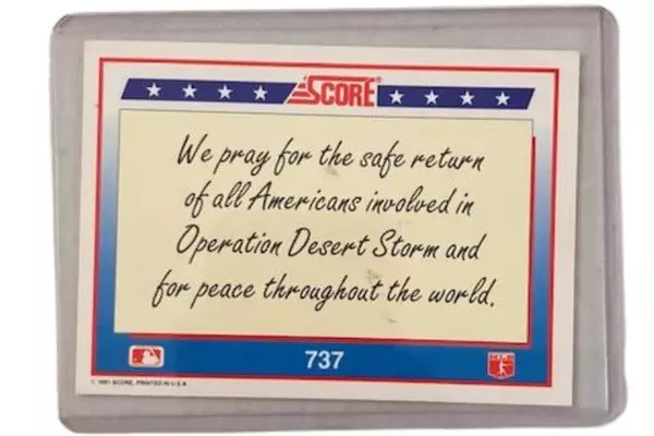 1991 Score Operation Desert Storm Card #737 Vintage American Flag Trading Card