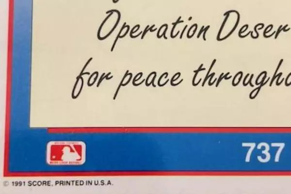 1991 Score Operation Desert Storm Card #737 Vintage American Flag Trading Card