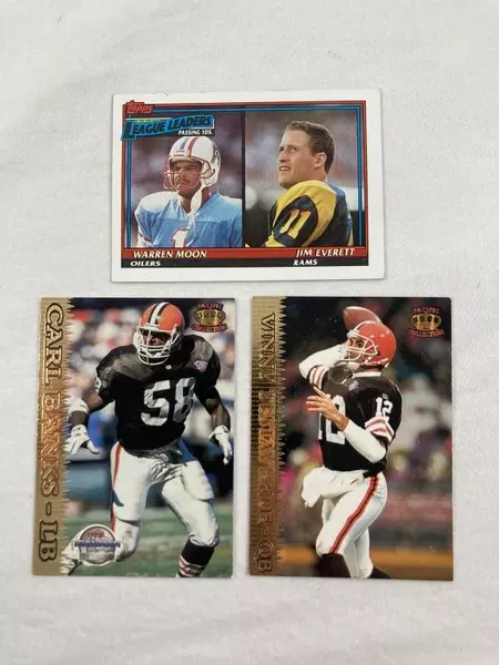 Lot of 6 Vintage 1990s NFL Football Cards - Bly, Simon, Henry, Banks, Everett