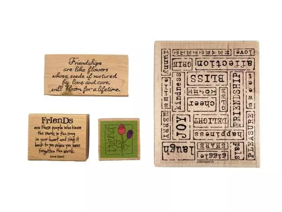 Lot of 4 Friendship Rubber Stamps for Scrapbooking - Studio G, Northwoods, More