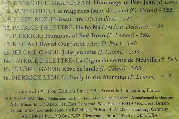 Celtic Brittany CD by Bleizi Ruz, Yvon Etienne, Grandjean - 1998