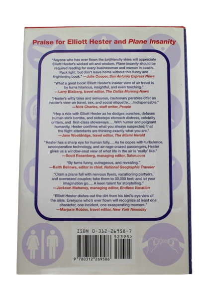 Plane Insanity by Elliott Hester Hardcover Book 2001 Aviation Humor Good