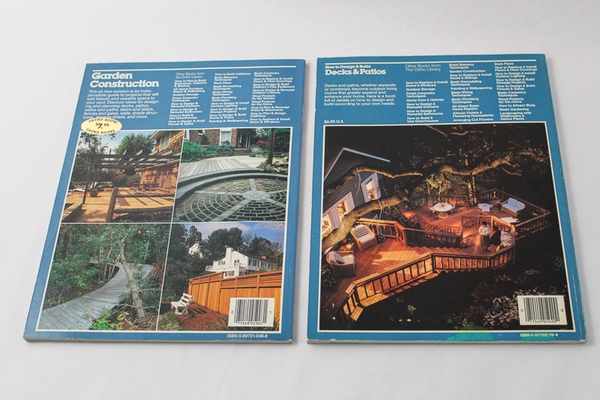 Vtg Lot of 2 Ortho Books: Garden Construction & Decks Patios, 1979 & 1985