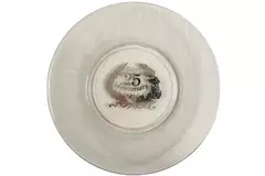 25th Anniversary Clear Glass Plate 8" Embossed Leaves & Bow Bell Collectible