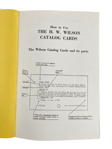 Vtg Lot of 2 H.W. Wilson Catalog Cards Books 1938-1964 Checklist