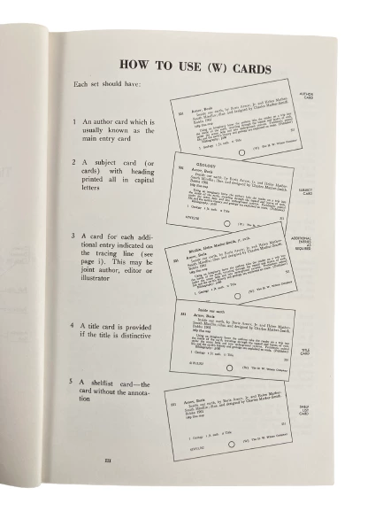 Vtg Lot of 2 H.W. Wilson Catalog Cards Books 1938-1964 Checklist