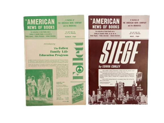 Vintage Lot of 2 American News of Books March & May 1969 Harper & Row
