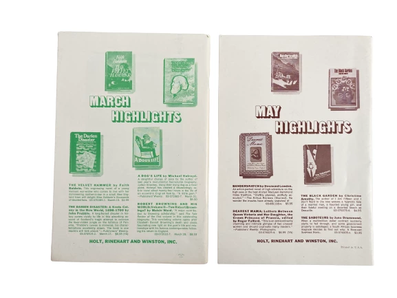 Vintage Lot of 2 American News of Books March & May 1969 Harper & Row