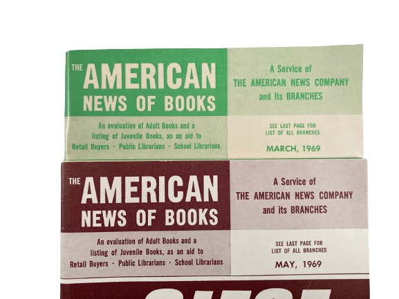 Vintage Lot of 2 American News of Books March & May 1969 Harper & Row