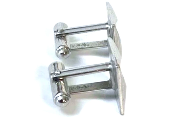 Vintage Hickok Silver-Tone Hammered Square Cufflinks USA Made Elegant Style