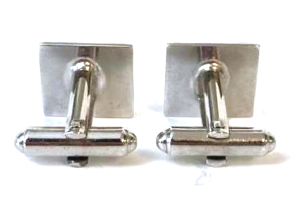 Vintage Hickok Silver-Tone Hammered Square Cufflinks USA Made Elegant Style
