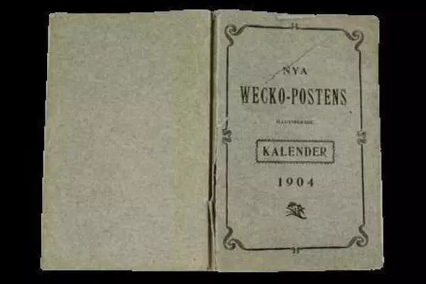 Vtg NYA Wecko-Postens Kalender 1904 E Wingren Torn Cover Rare Book