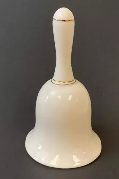 Treasure Masters 40th Anniversary Bell Fine Bone China White & Gold Collectible